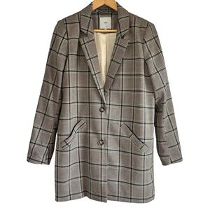 Minimum Akriti plaid checkered long line blazer size 40 excellent condition